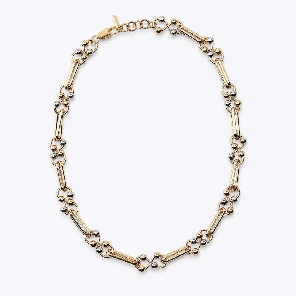 ZARA COMBINED METAL PIECE NECKLACE Gold/Silver Tone - Picture 2 of 5